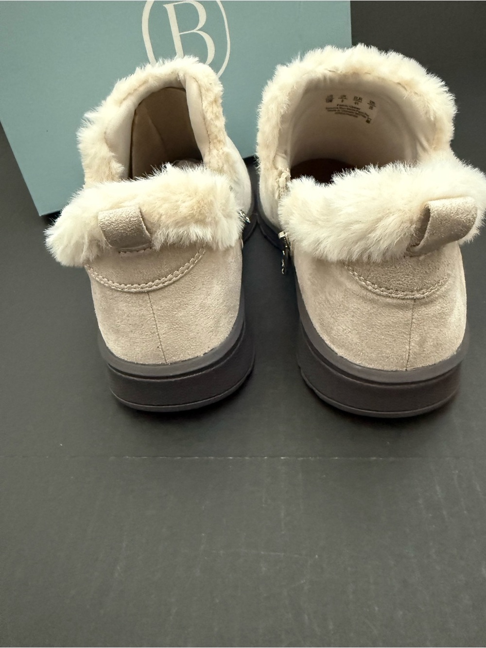Life Stride BZEES Women's Beige Faux-Fur Ankle Booties Size 10 - Picture 12 of 14